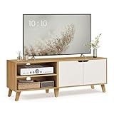 VASAGLE TV-Schrank, Fernsehtisch mit 2 Türen, 140 cm lang, TV-Regal für Fernseher bis zu 60 Zoll,...