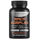 EXVital® Maca Komplex hochdosiert - Maca 20:1 Extrakt mit Tribulus terrestris, Shilajit, L-Arginin...