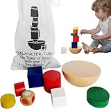 Balancespiel - Halbkugel Stapelspielzeug aus Holz | Montessori inspiriertes Koordinationsspiel |...