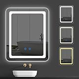 Badspiegel mit Beleuchtung, IP65 Super Wasserdicht LED Badezimmerspiegel mit Beleuchtung, Touch...