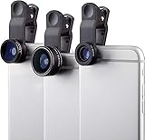 MyGadget Handy Objektiv Set - 180° Fisheye + 0, 65x Weitwinkel + 10x Makro Linse - Kamera Set für...