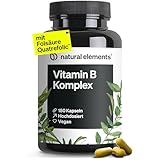 Vitamin B Komplex - 180 Kapseln - Hochdosiert: Mit 500 µg Vitamin B12 - alle 8 B-Vitamine (B1, B2,...