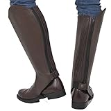 Riders Trend Erwachsene Reiterchaps Leder Premium Rindsleder mit Amara Gefüttert Chaps-Gaiter, XXS