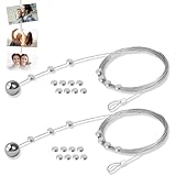 Fotoseil Fotodrahtseil 2 Stück Fotos Aufhängen Fotoleine Fotoseil mit 30 Magneten Klammern 250cm x...