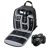 DSLR Kamerarucksack – Reiserucksack, Objektivtasche | Stoßfester Kamera Organizer mit Laptopfach,...