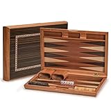 Yellow Mountain Imports Backgammon Spiel-Set mit Holzintarsien, Dorne - mit Holzspielsteinen und...