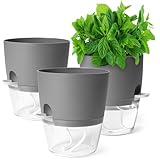 Zouway Blumentopf für 3 Stück - Kräutertopf Selbstbewässernd für Küche Kräuter -...