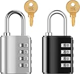 2-teiliges Zahlen-Vorhängeschloss, 4-stelliges Passwortschloss mit Schlüssel, 2 Arten von...