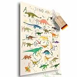 Dinosaurier ABC Lernposter für Kinder; Dino Poster XXL Kinderzimmer Dekoration & Alphabet lernen;...