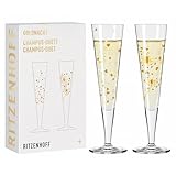 RITZENHOFF 6031007 Champagnerglas 200 ml - Serie Goldnacht 2er Set F24 - Designerstück mit...