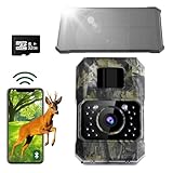 Solar-Trail-Kamera 48 MP 30 FPS, WiFi-Bluetooth-Wildkamera mit bewegungsaktiviertem...