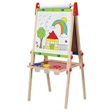 Hape Kinder Spiel-Tafel aus Holz| Preisgekrönte doppelseitige Kindertafel höhenverstellbar mit...