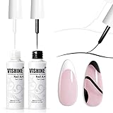 Vishine Gel-Nagellack-Set, 2 klassische weiße und schwarze Farben, Gel-Kunstfarbe für...
