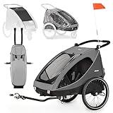 hauck Dryk Duo Set – Fahrradanhänger inkl. Baby Lounger, Sonnensegel & Regenschutz – für 2...