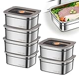 GOMETY 6 Stück Aufschnittbox Fresh, 1200ML Edelstahl Lebensmittel Aufbewahrungsbox,...