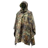 Mil-Tec Regenponcho Unisex • US Poncho aus reißfestem Ripstop Material • Mehrzweck Regenponcho...