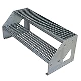 Kaminbau Mierzwa Premium Stahl Treppe Freistehend Verzinkt 2 Stufen (Breite 100 cm) (Höhe 38 cm)...