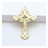 EVANEM Gold Katholische Wandkreuze, Christian Latin Cross Gebetskirche Dekor Hängen Kruzifix (Color...
