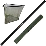 G8DS® Set 2m Tele-Kescherstange aus Fiberglas, Karpfen/Hecht Keschernetz inkl. Aufbewahrungstasche...