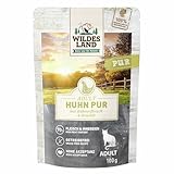 Wildes Land | Nassfutter für Katzen | Hühnerpüree (mit Distelöl) | Tablett 12 x 100 g