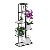 Relaxdays Blumentreppe Metall, 6-stufige Blumenetagere, außen & innen, HBT 107 x 44 x 24 cm,...