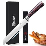 PAUDIN Brotmesser mit Wellenschliff Profi 20 cm aus hochwertigem rostfreiem Edelstahl, extra scharfe...