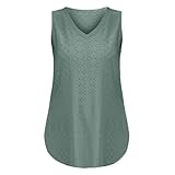 Sommer-Tanktop für Damen, 2024, modisches Hemd, locker, ärmellos, V-Ausschnitt, formell, lässig,...