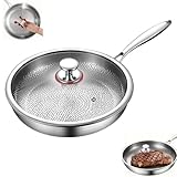 Generisch Titan Pfanne 26/28/30cm, Antihaft Bratpfanne mit Hammerschlag-Struktur, Kratzfeste...