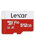 Lexar Micro-SD-Karte bis zu 100/30MB/s (R/W), 512G MicroSDXC-Speicherkarte + SD-Adapter mit A1, C10,...