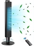 HERILIOS Turmventilator sehr Leise mit Fernbedienung 106CM Standventilator Ventilator 90°...