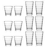 LEONARDO HOME Onda Wasser-Gläser, 12 Stück (1er Pack), spülmaschinengeeignete Saft-Gläser,...