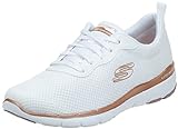 Skechers Damen Flex Appeal 3.0 First Insight Sneaker, White Mesh Rose Gold Trim, 37 EU