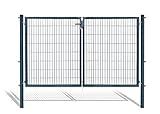 Koll Living Garden Doppelflügeltor für Stabmattenzaun, Anthracit oder Grün, verschiedene Höhen...