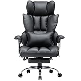 Efomao bürostuhl ergonomisch, PU Leder Chefsessel, bürostuhl 200 kg mit Fußstütze und...