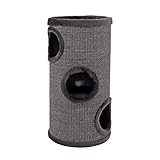 lionto Kratztonne aus Sisal mit Spielball & Plüschrand, Höhe 70 cm, Stabiler Kratzbaum für kleine...