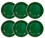 UOEKCS Grüne Platzteller, 33 cm, Kunststoffperlen, Ladegeräte für Speiseteller, Party, Hochzeit,...