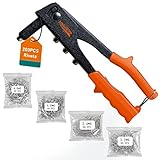 Meiwaltee Blindnietzange Set 4 - in -1, Nietzange Set Mit 200 Nieten in 4 Größen 2,4 MM -3,2 MM -...
