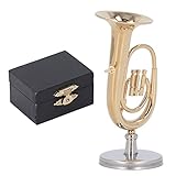 HERCHR Miniatur-Baritonhorn, Classic Cantabile, Tuba-Miniatur-Replik Mit Ständer,...