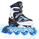 DUZSKJ Verstellbare Kinder Inline Skates für Kinder Jungen Mädchen, Einstellbare Kinder Rollschuhe...