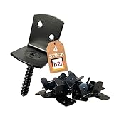 h2i Flechtzaunhalter | Stahl Schwarz pulverbeschichtet | 1 x 4 Stück | Flechtzaunbeschlag in L-Form...