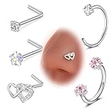 VFUN 18G Nasenstecker Herz Cz Nasenpiercing Hufeisen Nasenpiercing 8 Mm Septum Lippe Augenbraue...