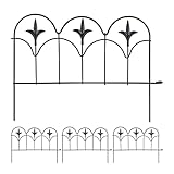 Relaxdays Beeteinfassung zum Stecken, 4 Zaunelemente, HxB: 28,5 x 39 cm, Metall, Beetzaun für...