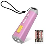 EverBrite Mini LED Taschenlampe mit Kordel bunt klein rosa lila, 1W mit 3 AAA Batterien, für...