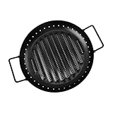 SOIMISS Runde Grillplatte aus Gusseisen Antihaft Bbq Pfanne für Indoor und Outdoor Grill...