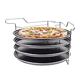 Posten Anker 5-teiliges Pizza Backset, 28 cm Pizzableche, Rundbleche mit Antihaftbeschichtung, für...