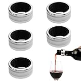 Fc'Noqgn 5 Stück Edelstahl-Tropfring Tropfer, wiederverwendbarer Weinflaschenring, auslaufsicheres...