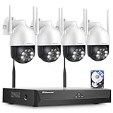 【5MP+360°PTZ】Jennov Überwachungskamera Set Aussen WLAN, 10CH 5MP NVR und 4Pcs 5MP PTZ WiFi...