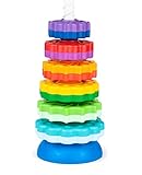 40 cm groß Stapelturm Baby Kinderspielzeug ab 1 2 3 Jahre Farbring Pyramide mit Spiralgewinde...