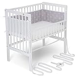 FabiMax Baby Beistellbett für Boxspringbett, TÜV geprüft 2022, inkl. Matratze und Nestchen aus...