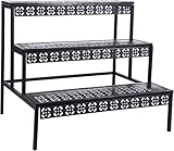 3 Stufen Metall Blumentreppe, Pflanzentreppe Blumenbank, Pflanzenregal Blumenregal, Pflanzenständer...